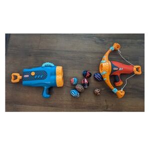 Little Tikes My First Mighty Blasters Dual Blaster and Mighty Bow with 7 Pods
